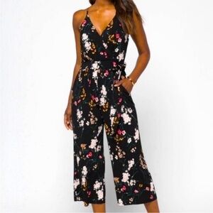 Kaileigh Black Floral Jumpsuit